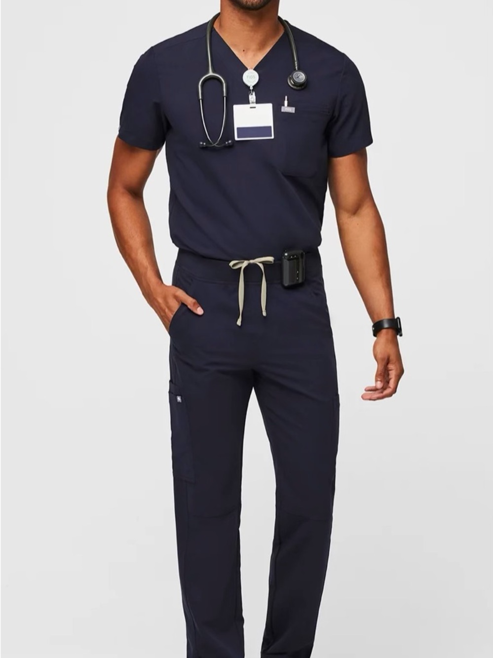 Figs Men's Navy Cargo Scrub Pants